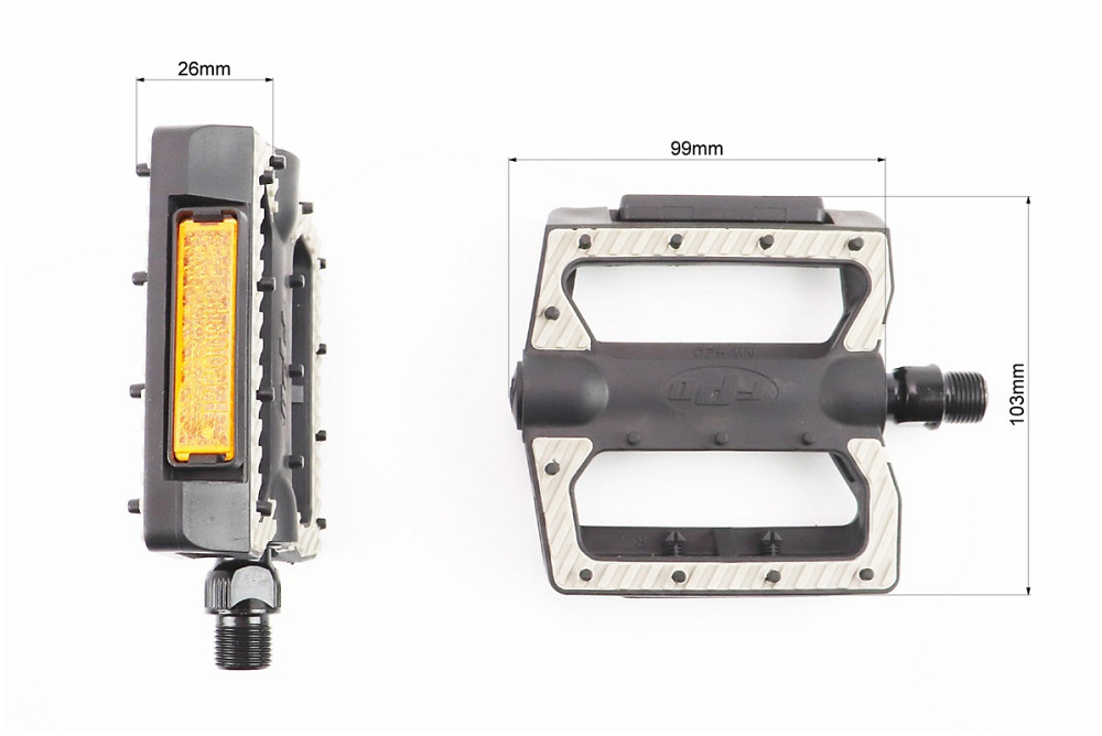 Педалі CITY 9/16" (107x103x25mm) пластикові, чорно-сірі NW-420 Київ - фото 2