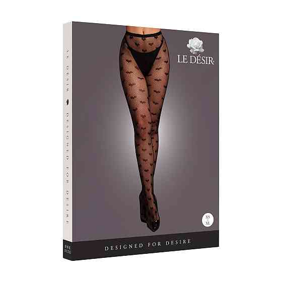 Колготки - Le Desir Heart Patterned Tights Black XS/XL Sex Aura Київ