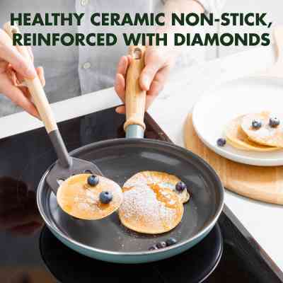 Сковорода GreenPan Mayflower, 20 см з керамічним покриттям, блакитна (CC001667-001) Вінниця