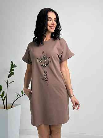 Летнее платье мини с принтом Glide 50-52, Мокко Киев