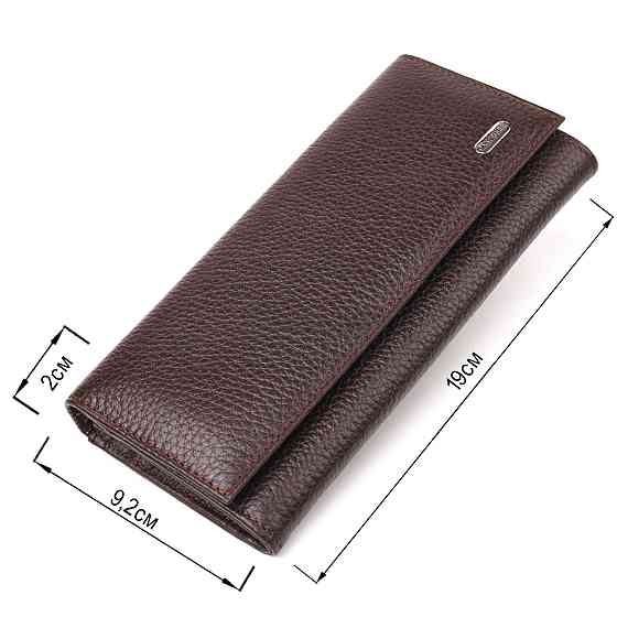 Женский стильный кошелек из натуральной зернистой кожи CANPELLINI 21629 Коричневый Киев