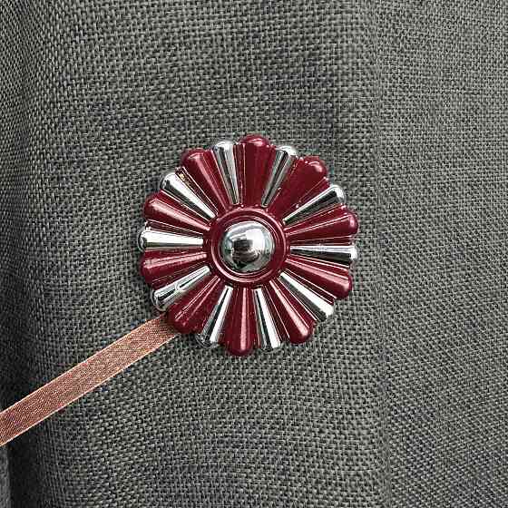 Магніти для штор і гардин Хризантема набір 2 шт Бордовий з сріблястим (81-299) Київ