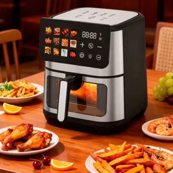 Аерофритюрниця SK-10115 10 л, 2600 Вт, сенсорне керування, антипригарне покриття, верхній та нижній нагрівання Одеса