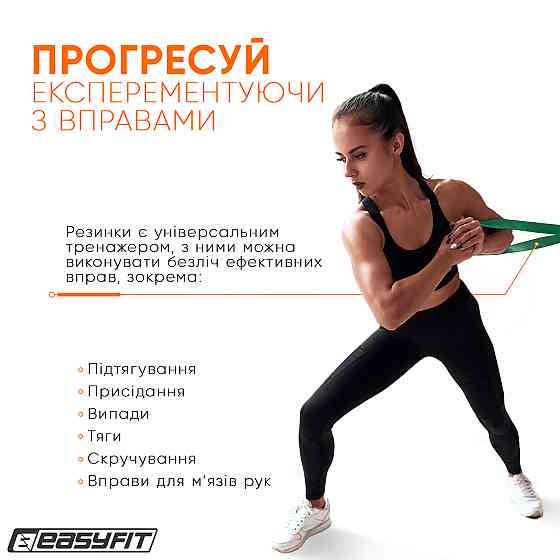 EasyFit Гумова петля EasyFit 19-65 кг Зелена Коломыя