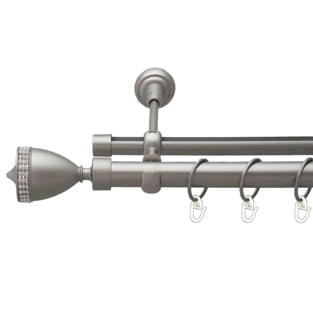 Карниз Orvit Етернія металевий дворядний опозитний гладка \ профільна труба кільце металеве Сатин 25\19 мм 160 Львов - изображение 1