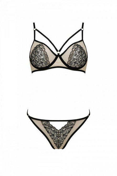 Комплект Passion LORINA SET, XXL/XXXL, beige, бюстгальтер та трусики Sex Aura Київ - фото 3