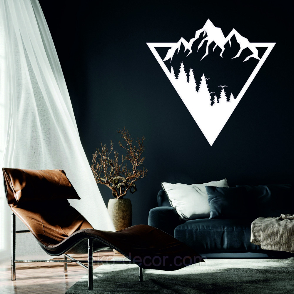 Декоративное настенное Панно «Гора»  Декор на стену 50*50 см, Белый Киев - изображение 1