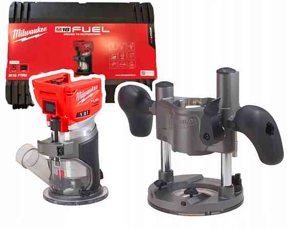 Фрезер кромкувальний акумулятрний MILWAUKEE, M18 FTR8-0X, цанга 6/8мм (насадки для відалення пилу 2шт, накладка 146мм, цанга 1х6 Одеса