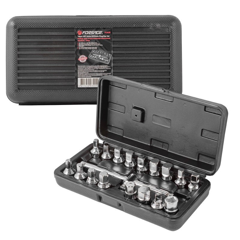 Набір насадок для маслозливних отворів 18пр. 3/8'' (квадрат: 7,8,10-14мм,5/16'',3/8'' Одеса - фото 1