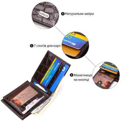 Кошелек Canpellini Из натуральной кожи Коричневый (21943) Винница
