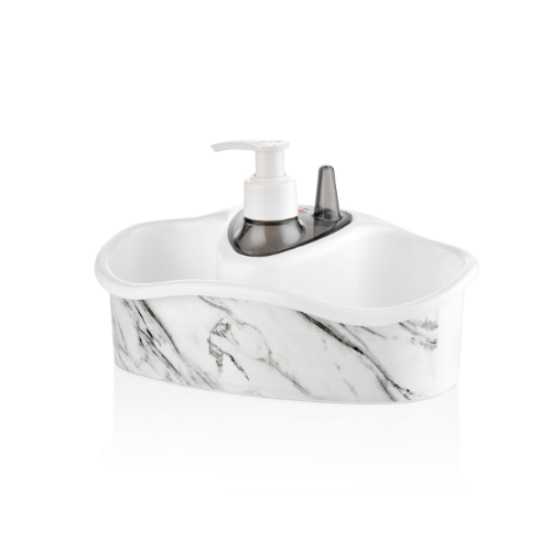 DECOR підставка кухонна для мочалок з дозатором (24) (x128 білий мармур) Житомир