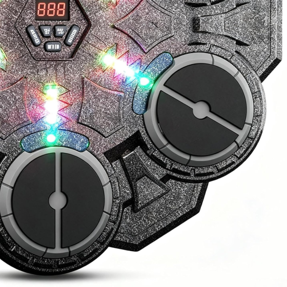 Тренажер для бокса на 6 целей с перчатками детская мишень, аккумуляторный музыкальный с Bluetooth цвет прозрачно черный Каменец-Подольский