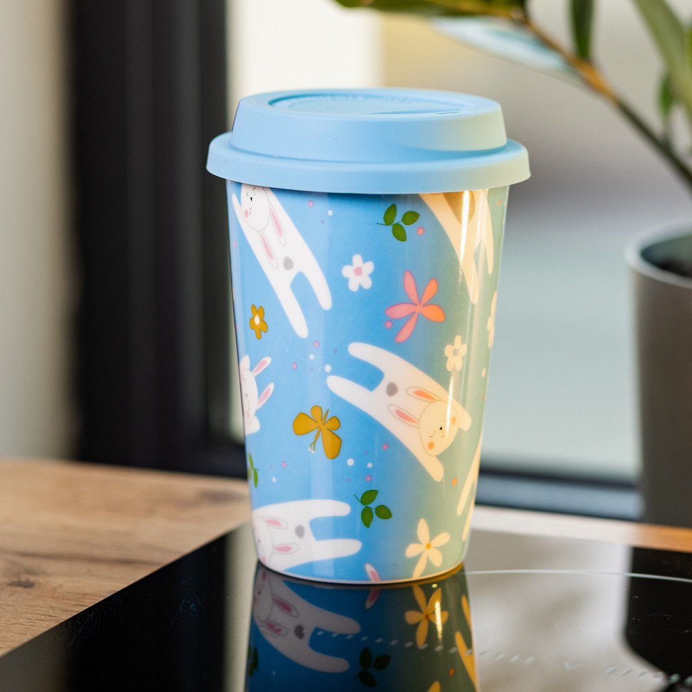 Liling Rongxiang Ceramic порцелянаовий стакан із силіконовою кришкою та отвором для трубочки 42 Коломыя - изображение 6