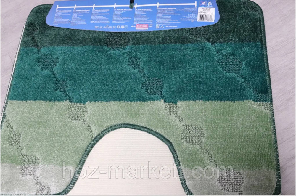 Коврики в ванную и туалет зеленые производства Турция 80 х 50 см и 50 х 40 см Харьков - изображение 2