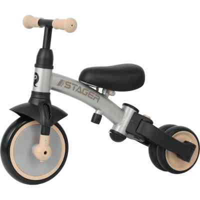 Детский велосипед QPlay Stager 3 в 1 з ручкою, біговел, Silver (T80STAGERSilver) Винница