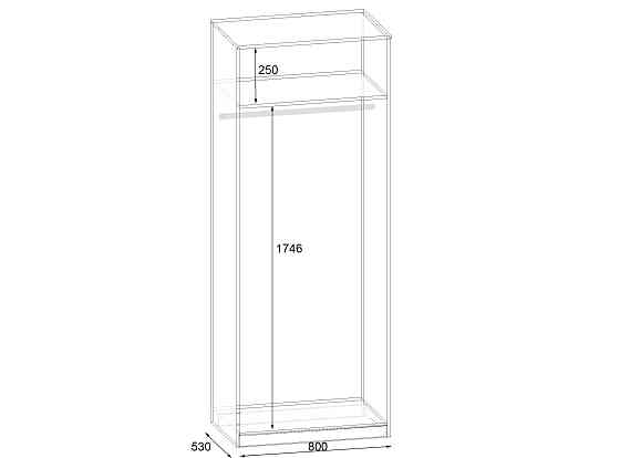 Шкаф Favorit F-13, Антрацит, 800х530х2100 Львов