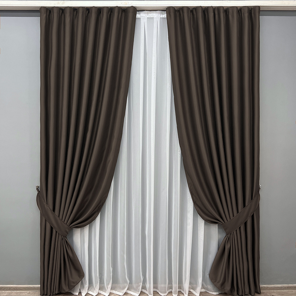Комплект готовых штор VR-Textil Bagema Rvs № 2076ш Венге 200х270 см 2 шт (32-451) Киев - изображение 2