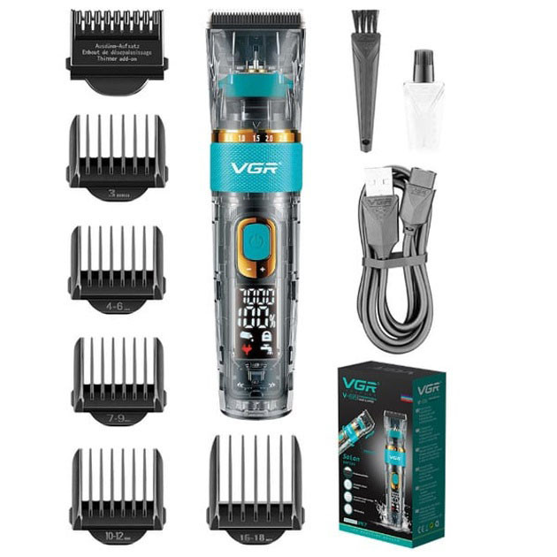 Аккумуляторный универсальный триммер для стрижки VGR V-695, Електромашинка для стрижки TJ-97 Киев - изображение 6
