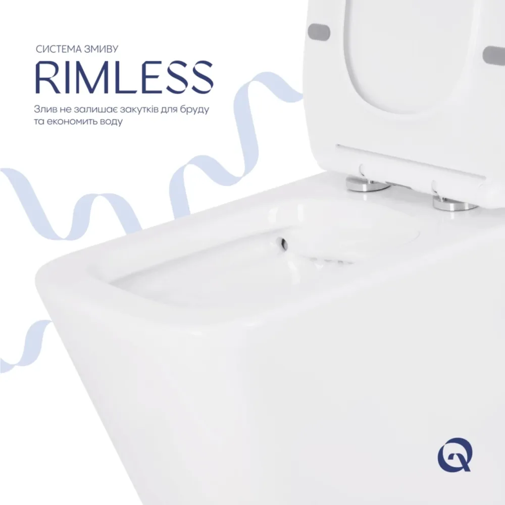 Унітаз підлоговий Qtap Crow Eco безобідковий із сидінням Soft-close QTCRO27W48750 Київ - фото 15