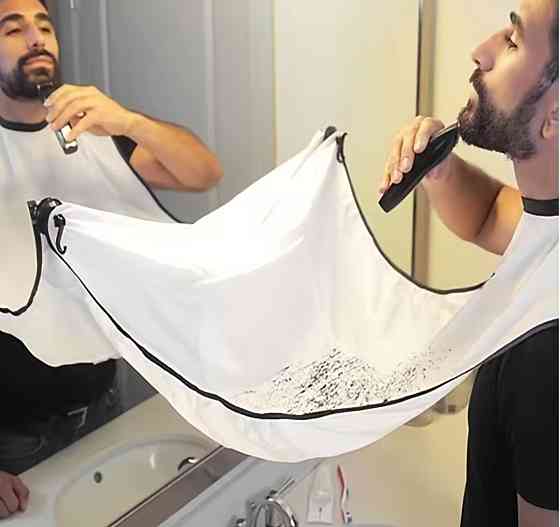 Накидка мужская для бритья бороды и стрижки 107 на 70 белый Киев