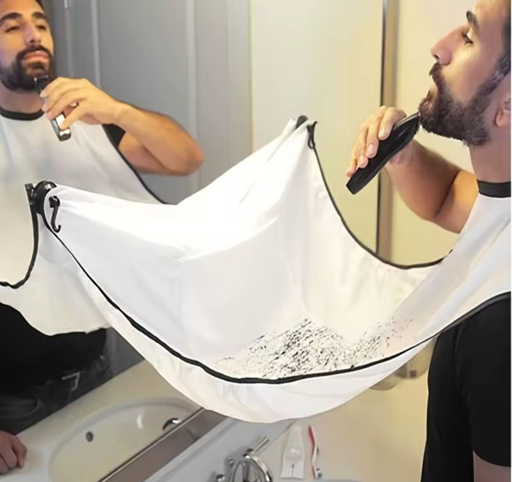 Накидка мужская для бритья бороды и стрижки 107 на 70 белый Киев - изображение 1