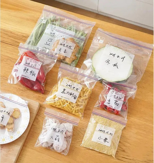 Набор 3в1 вакуумных Zip-пакетов для хранения продуктов,прозрачные комплект размер S, M, L. Каменец-Подольский - изображение 2