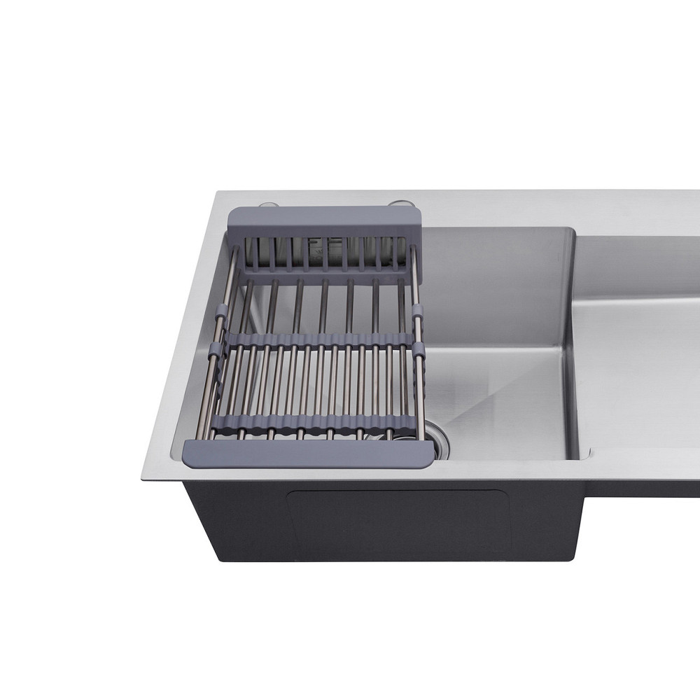 Кухонная мойка с нержавеющей стали Kroner KRP Gebürstet - 7848LHM (3/1 мм) Киев - изображение 6