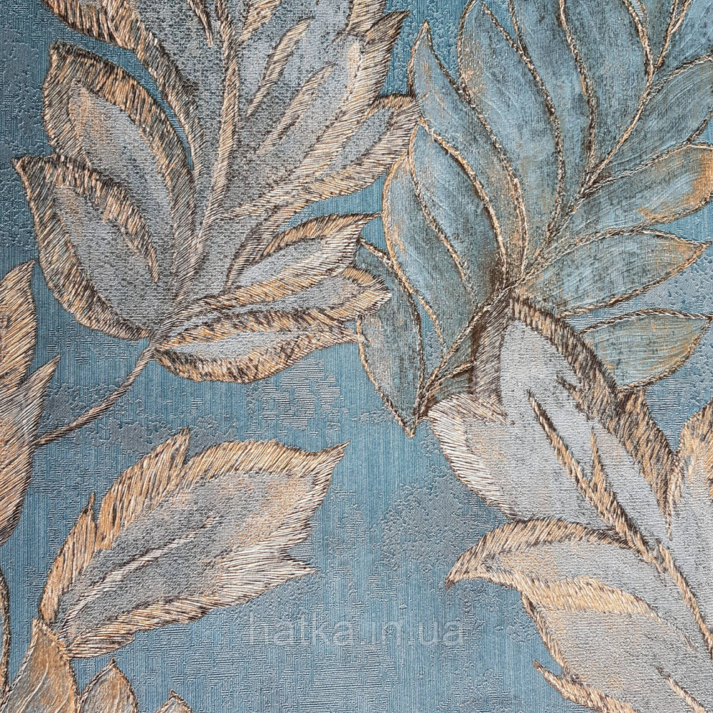 Шпалери метрові вінілові на флізелін 24 Carati Cristiana Masi листя великі структурні смарагдові з золотом Київ - фото 1