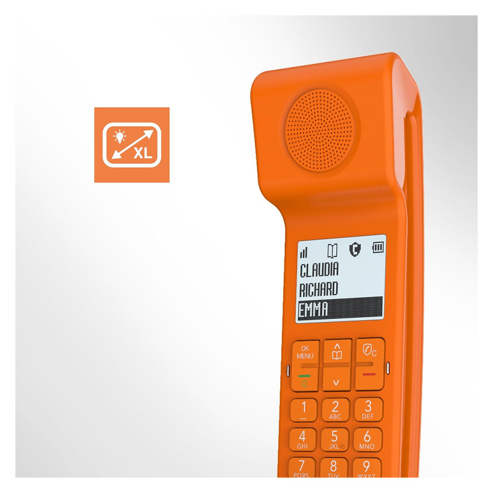 Телефон беспроводной Alcatel ePure Iconic DECT оранжевый дисплей 3 строки блокировка вызовов книга 100 Киев - изображение 4