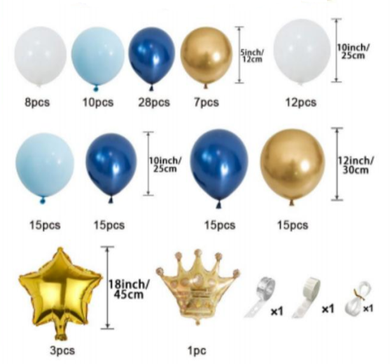 Набір повітряних куль «Король», прикраса для урочистої події, дня народження, вечірки Кам'янець-Подільський