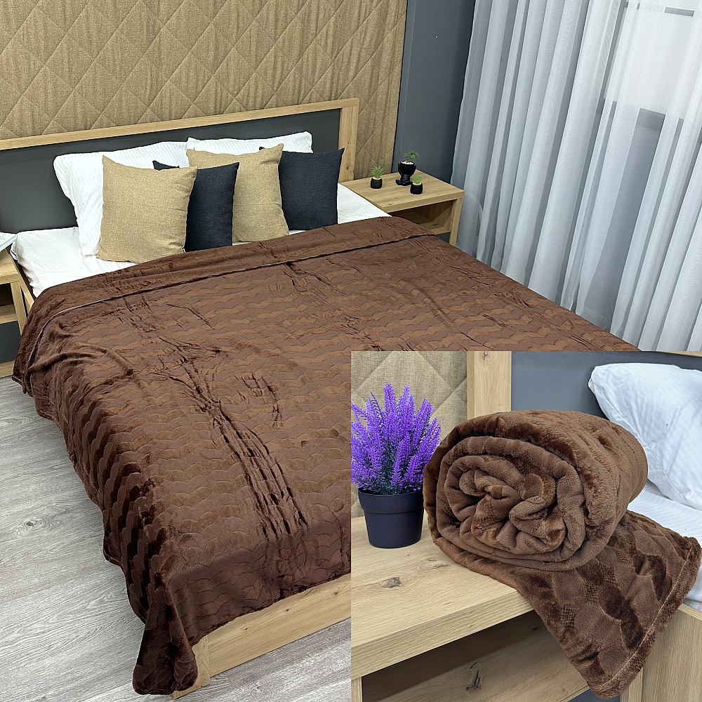 Плед-покривало 200х230 см (+-5см) Коричневий (87-248) Київ - фото 1