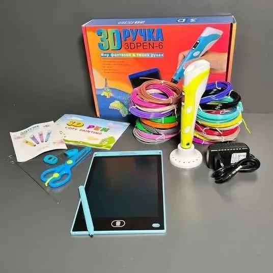 Набор для творчества 3D ручка 3D Pen-6 c LCD дисплеем + графический планшет + трафареты + 100 м пластика в комплекте Коломыя