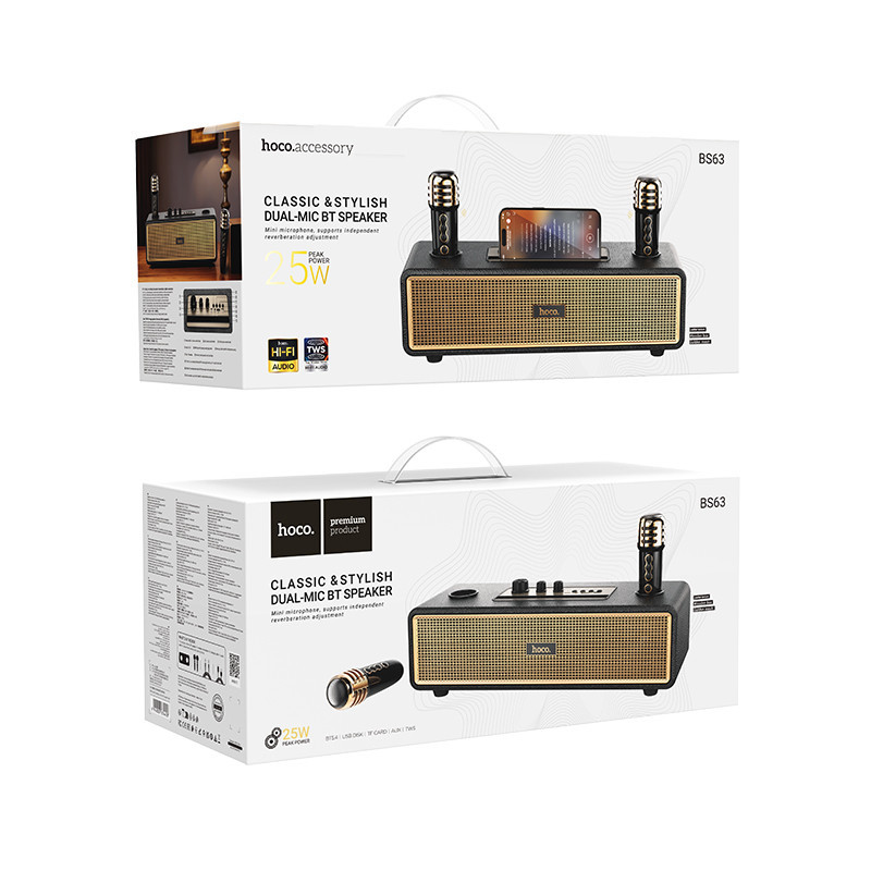 Портативна колонка HOCO BS63 Graceful wireless dual-mic BT speaker Black Киев - изображение 2