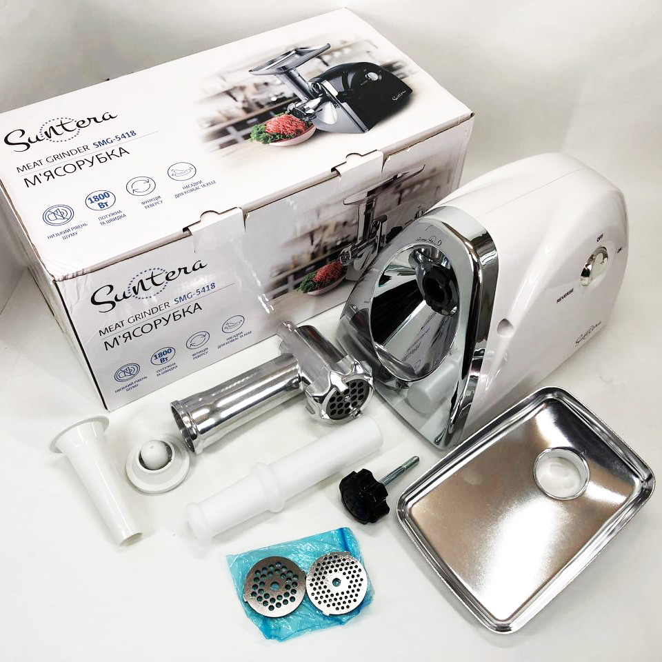 М'ясорубка з 4 насадками Suntera, Потужна електро м'ясорубка з насадками 'звичайна MT-62 Львів - фото 5
