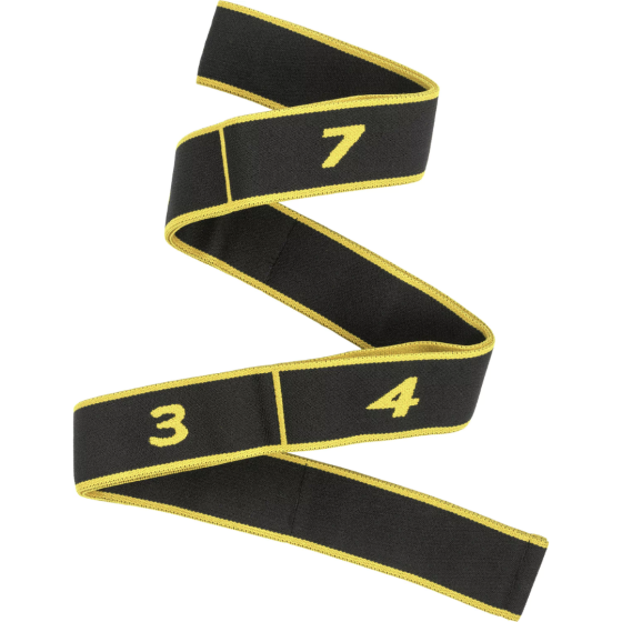 Резинка для фітнесу з петлями Queenfit 86,5 х 4см чорно-жовта Киев