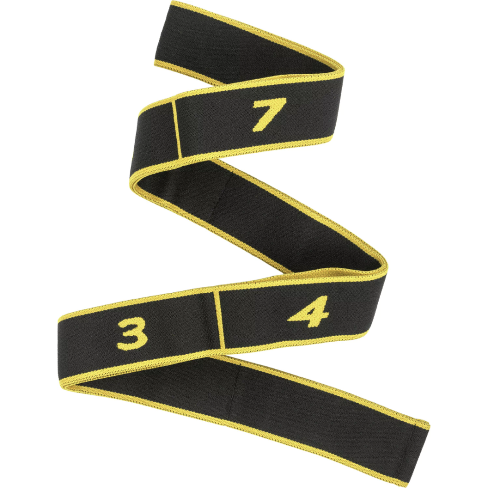 Резинка для фітнесу з петлями Queenfit 86,5 х 4см чорно-жовта Киев - изображение 1