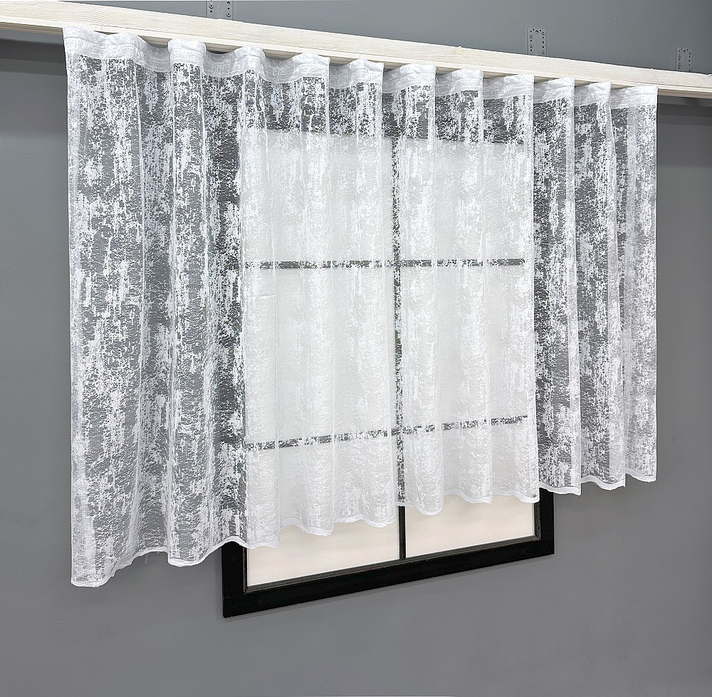 Тюль VR-Textil 1600т Жаккард Мрамор Высотой 120 см Белый 400х120 см (40-203) Киев - изображение 2