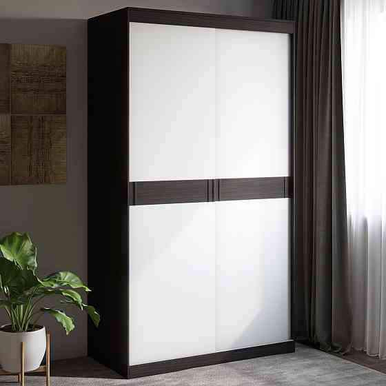 Шафа-купе Еверест Соната 1200 дводверна 120х60х217 венге темний+білий (DTM-2391) Дніпро