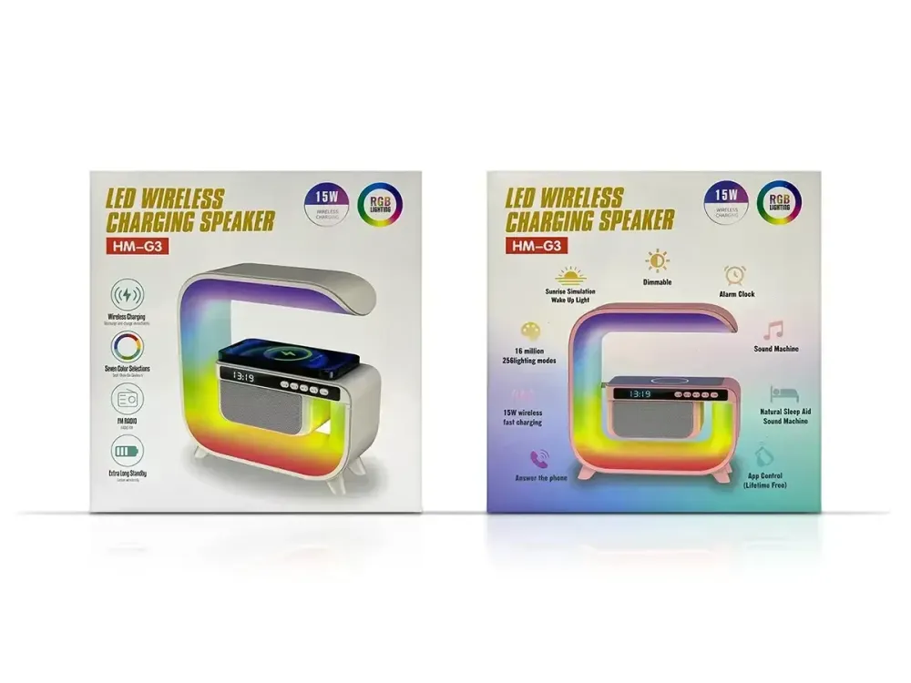 Лампа-нічник з Bluetooth-колонкою G-Smart G6, Портативна колонка, Світильник з бездротовою зарядкою Одеса - фото 3