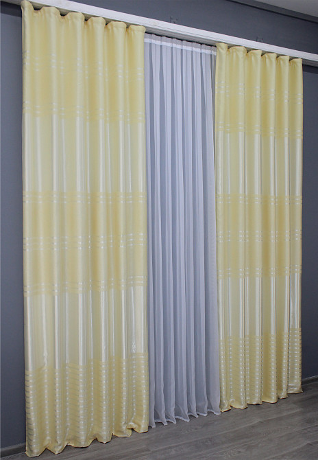 Комплект готових штор VR-Textil Софт № 1381ш Молочний 150х270 см 2 шт (33-0254) Київ - фото 5