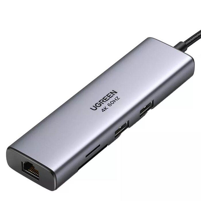 UGREEN USB-C хаб з HDMI, RJ45, SD/TF та PD портом Київ - фото 1