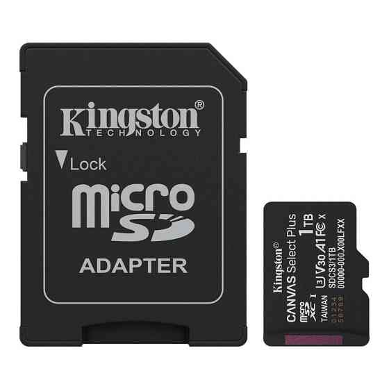 Карта пам'яті microSDXC (UHS-1 U3) Kingston Canvas Select Plus Gen3 1Tb class 10 А1 V30 (R-150MB / s) (adapter Одеса