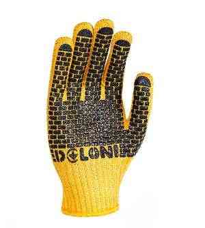 Рукавички 4078 трикотаж з малюнком ПВХ р.10(XL) клас 7 жовтий ДКГ Житомир