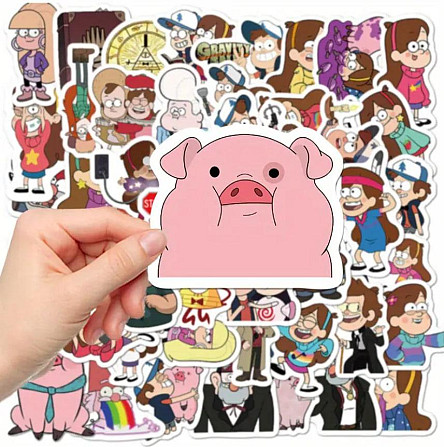 Набір наліпок Ґравіті Фолз (Gravity Falls, Гравіті Фолз) — 50 шт водонепроникних вінілових стікерів Київ - фото 4
