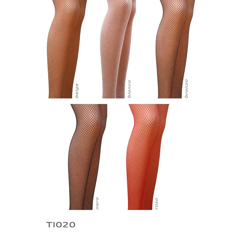 Колготки в сіточку без виділених трусиків Passion TI020 типу Кабаретка 3/4 (fishnet), nero Львов - изображение 3