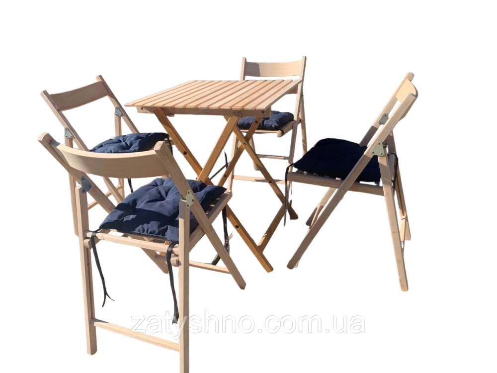 Мебель деревянная из бука с 4 стульями и накидками Киев - изображение 5