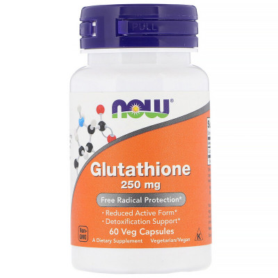 Аминокислота Now Foods Глутатион, Glutathione, 250 мг, 60 вегетарианских капсул (NOW-00096) Винница - изображение 1