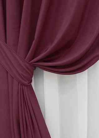 Комплект готових штор VR-Textil Нубук однотонний № 1518ш Бордовий 150х290 см 2 шт (33-0394) Київ