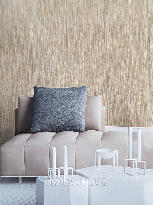 Шпалери вініл на флізеліні гарячого тиснення DU&KA Natura1.06х10 смужки зфукт потертості структурні коричневі Київ - фото 1