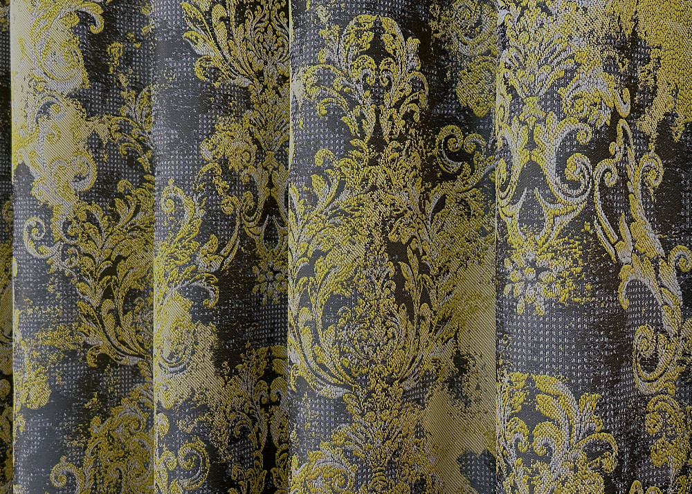 Комплект готових штор VR-Textil Льон Преміум № 1834ш Сірий з жовтим 150х295 см 2 шт (33-0826) Київ - фото 7